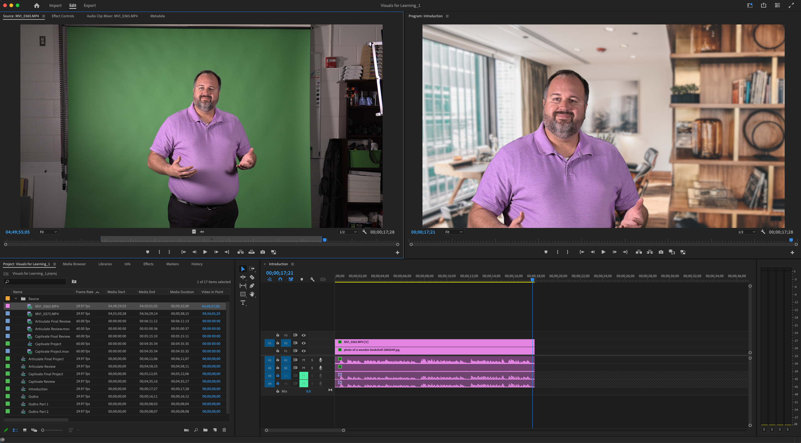 Using Adobe Premiere Pro for Green Screening